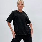 Tricou oversized din bumbac cu ștrasuri