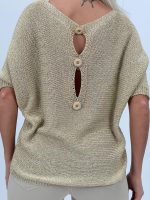 Bluză din tricot cu lurex și nasturi la spate - imagine 5