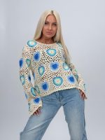 Bluză croșetată cu decolteu la baza gâtului - imagine 2