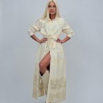 Rochie lungă din bumbac cu broderie