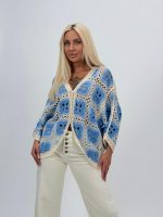 Cardigan raglan croșetat - imagine 6