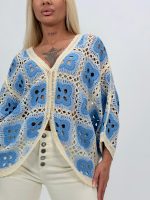 Cardigan raglan croșetat - imagine 7