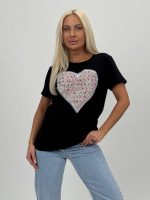 Tricou din bumbac accesorizat cu ștrasuri - imagine 5