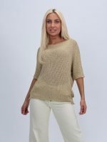 Bluză din tricot bărcuță cu lurex - imagine 2