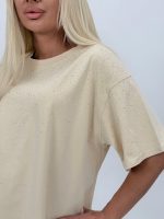 Tricou din bumbac oversized cu ștrasuri - imagine 18