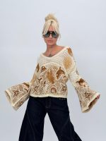 Bluză croșetată cu mâneci tip clopot - imagine 17