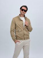 Jachetă cu guler tunică și aspect de piele întoarsă - imagine 3