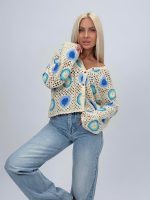 Cardigan croșetat cu model - imagine 6