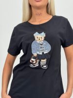 Tricou din bumbac cu model urs brodat - imagine 6