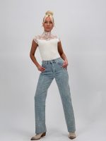 Jeans | Blug albastru drept cu ștrasuri