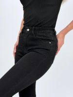 Jeans | Blug negru slim fit cu push-up și ștrasuri - imagine 4