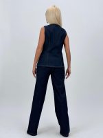 Set din denim vestă cu butoni și pantalon - imagine 11