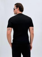 Tricou din tricot cu model torsade - imagine 13