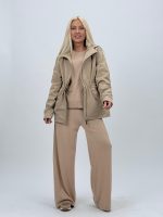 Jachetă din fâș cu fermoar și glugă detașabilă - imagine 11