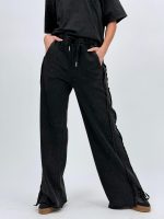 Pantalon oversized din bumbac cu ștrasuri - imagine 2