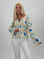 Cardigan croșetat cu model - imagine 2