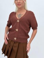 Cardigan din tricot cu mânecă scurtă - imagine 10