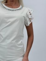 Tricou accesorizat din bumbac - imagine 2