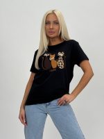 Tricou din bumbac accesorizat cu perle - imagine 4