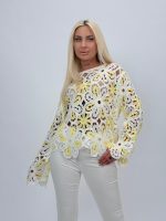 Bluză croșetată cu model flori - imagine 2