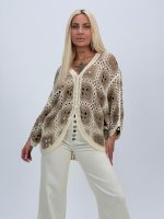 Cardigan raglan croșetat - imagine 9