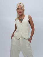 Set vestă și pantalon din in - imagine 16
