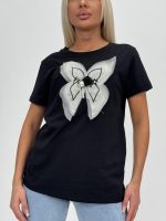 Tricou din bumbac accesorizat cu fundă - imagine 6