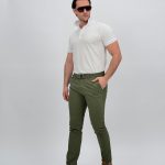 Pantalon TH din bumbac și curea