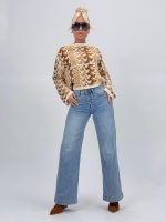 Jeans | Blug Wide leg cu butoni argintii