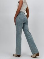 Jeans | Blug albastru drept cu ștrasuri - imagine 4