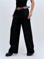 Pantalon wide leg cu curea - imagine 10