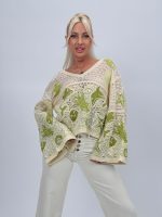 Bluză croșetată cu mâneci tip clopot