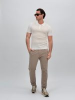 Tricou polo din tricot subțire cu model torsade - imagine 8