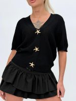 Cardigan din tricot cu mânecă scurtă - imagine 14