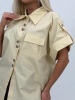 Cămașă oversized cu buzunar la piept - imagine 4