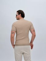 Tricou din tricot cu model torsade - imagine 8
