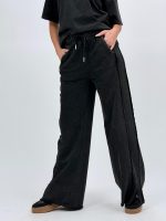 Pantalon oversized din bumbac cu ștrasuri - imagine 3