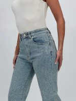 Jeans | Blug albastru drept cu ștrasuri - imagine 5