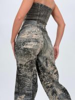 Jeans | Blug Wide leg imprimat - imagine 7