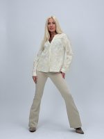 Cămașă din bumbac cu broderie și paiete - imagine 5