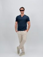 Tricou din jerse cu decolteu în V - imagine 14