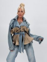 Jachetă din denim cu volane - imagine 2