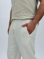 Pantalon din bumbac cu șnur în talie - imagine 6