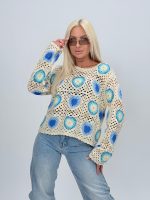 Bluză croșetată cu decolteu la baza gâtului - imagine 5