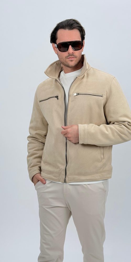 Jachetă casual cu fermoar la piept