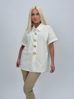 Cămașă oversized cu butoni accesorizați - imagine 2