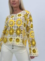 Bluză croșetată cu decolteu la baza gâtului - imagine 3