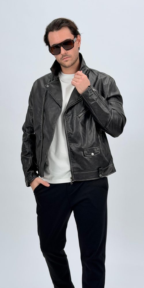 Jachetă din ecopiele biker