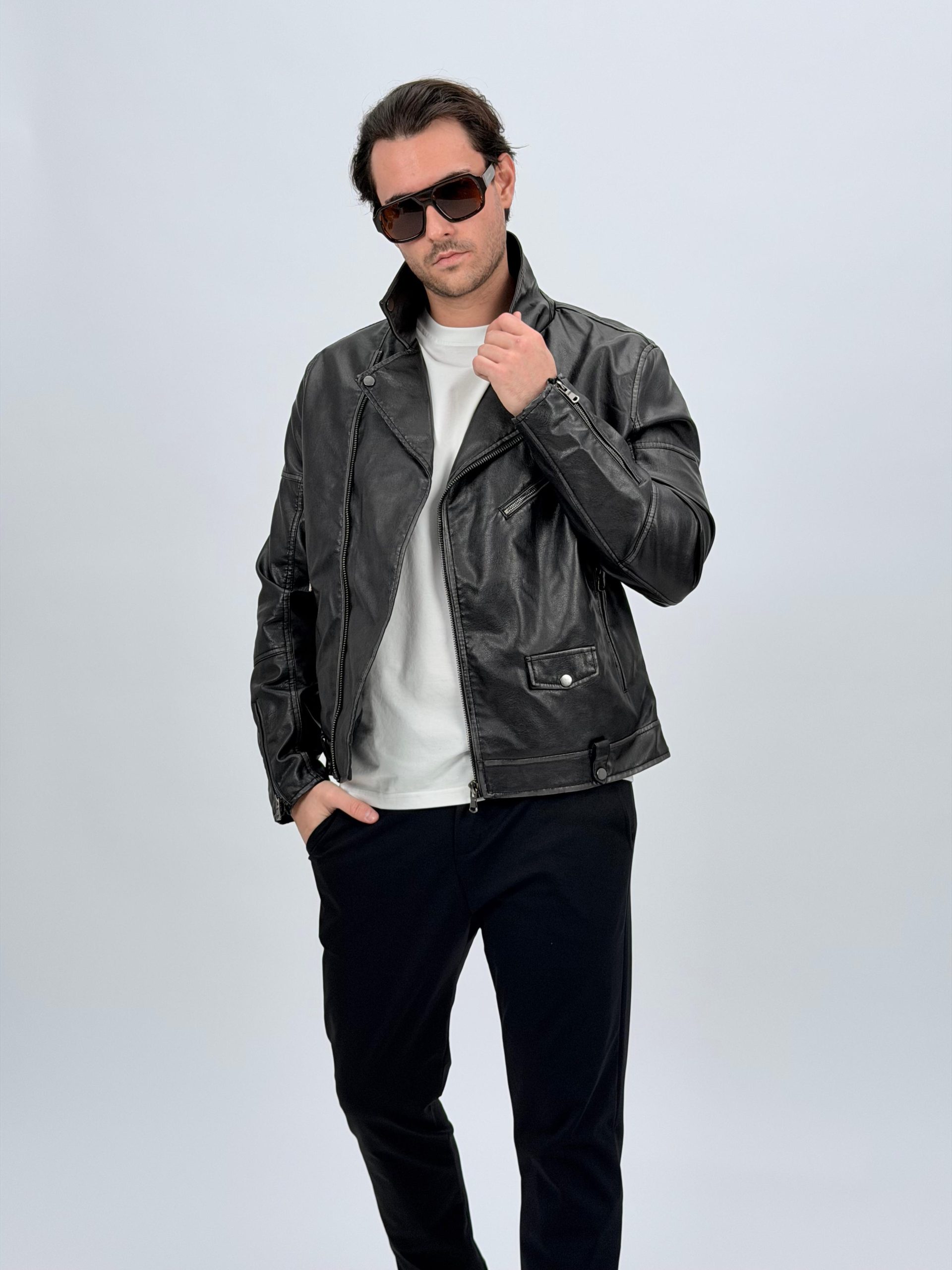 511e5d1a-f410-41bd-aa41-e14dfd014567 Jachetă din ecopiele biker - imagine 1