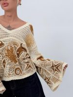 Bluză croșetată cu mâneci tip clopot - imagine 19